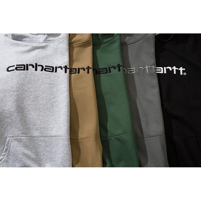 carhartt Jarní a podzimní mikina velké velikosti s vyšívaným logem a kapucí, vhodná pro páry na nošení