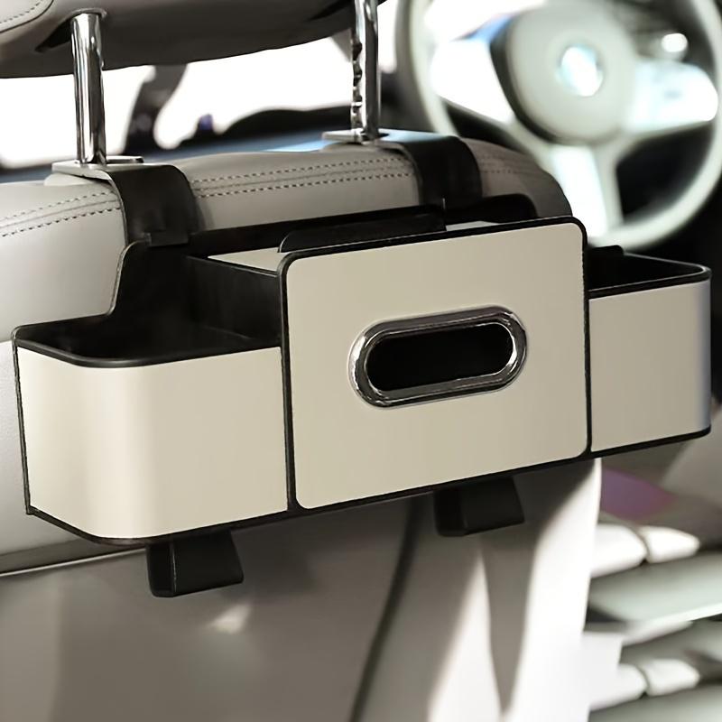 Car Seat Back Organizer with Tissue Box,Multifunctional Resin Storage Rack with Hooks for Access By Driver,Passenger,Vehicle Interior Organization