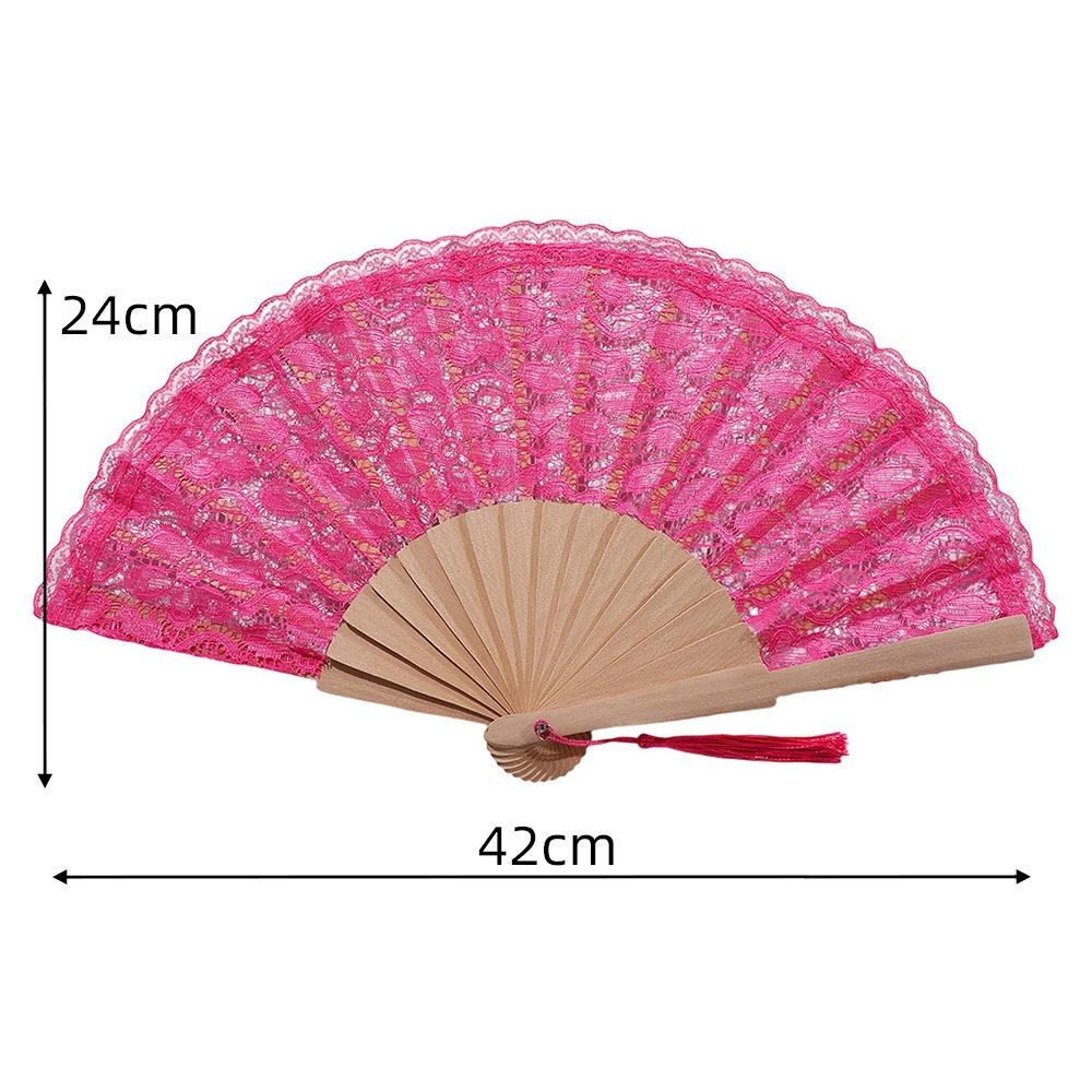 Lace Hand Fan Elegant Lace Folding Fan with Tassel for Women Vintage European Dance Performance Prop Portable Fan Summer