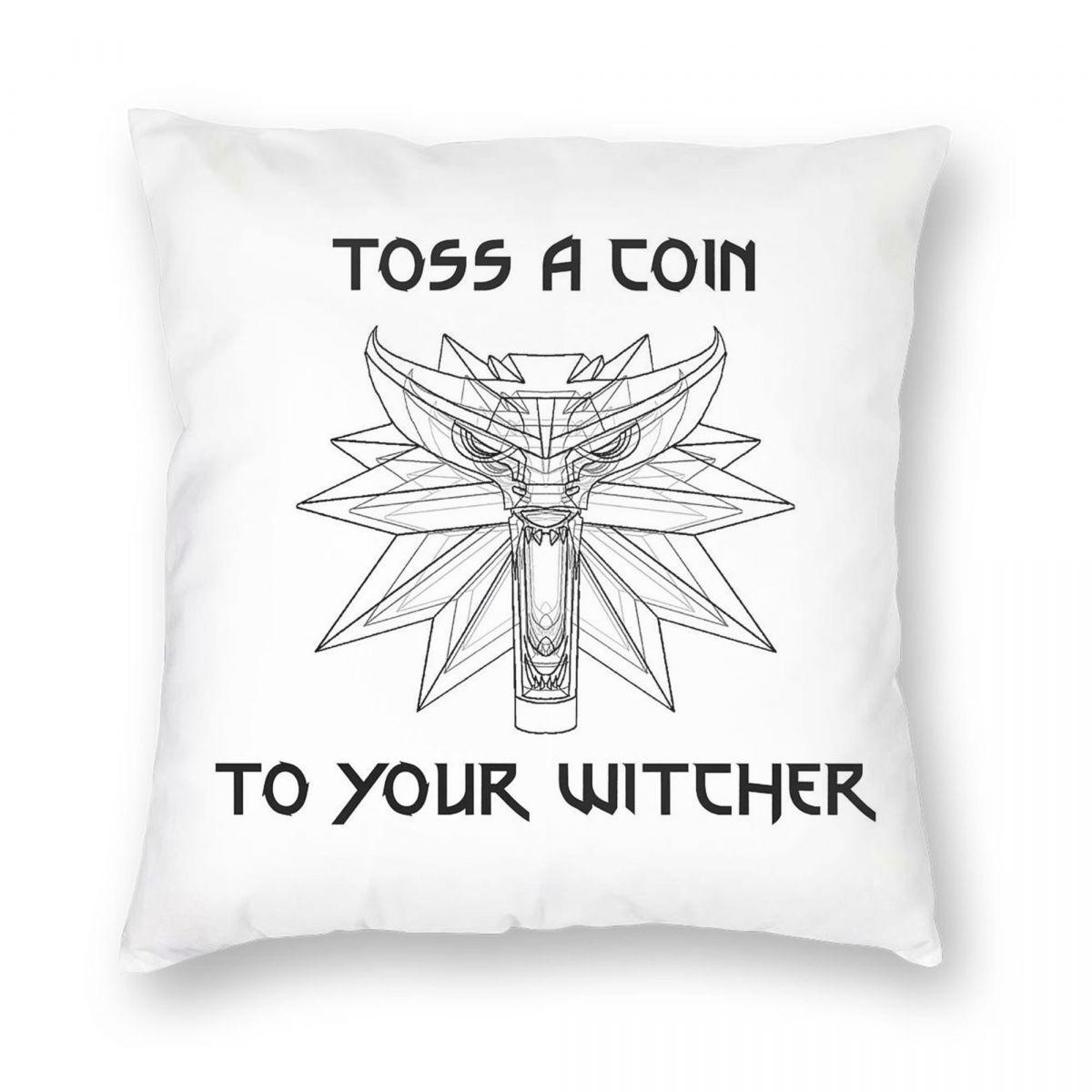 Toss A Coin To Your Witcher Pillowcase Polyester Linen Velvet Printed Zip Decor Car Cushion Cover 45X45 Peach skin 18*18(CM)-1Pcs