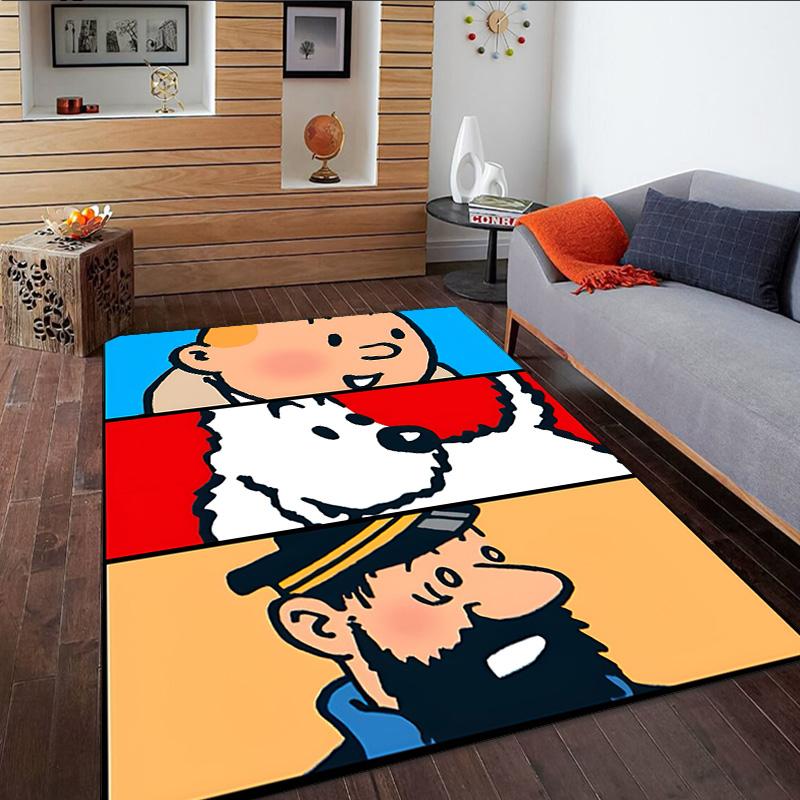 Tintin's Adventure City  Carpet, Kitchen Rugs, Yoga Mat, Non-Slip Mats, Rug for Bathroom, Living Room bedroom, Camping Rugs Christmas Gift