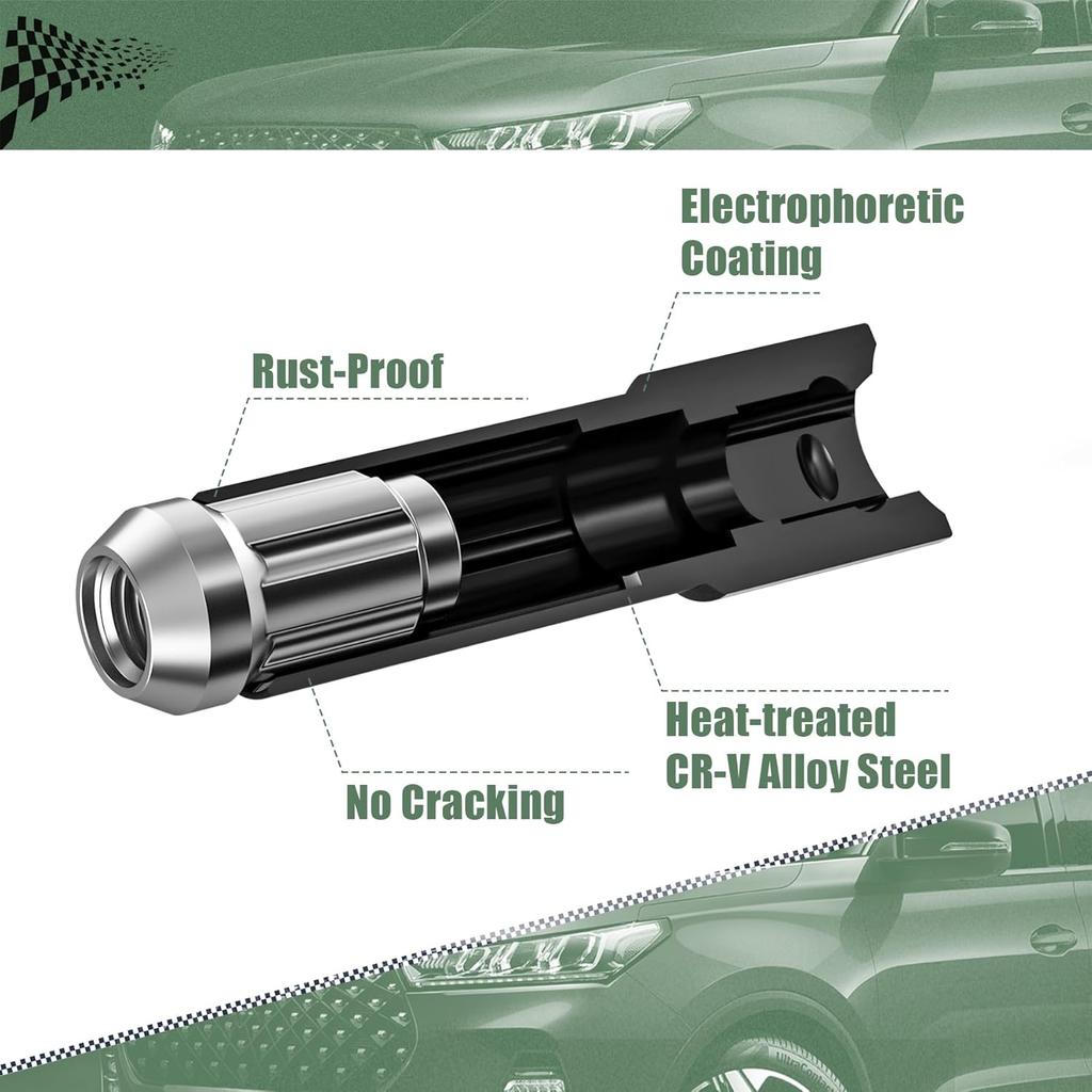 Small 6 Point Spline Lug Nut Socket, 1/2-Inch Drive Impact Square Tool – Easily Remove M12X1.5, M12X1.25, 1/2-20, M10X1.25, 3/8-20 Lug Bolts/Nuts |