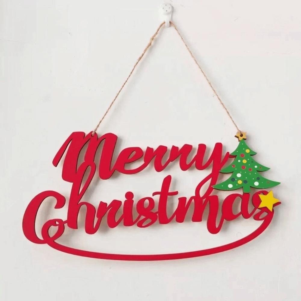 Reindeer Christmas Door Hanging Wooden Xmas Wall-mounted Pendants Christmas Ornaments Festival