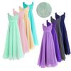 Girls Sleeveless Lace Chiffon Flower Wedding Bridesmaid Dress Junior Ball Gown Formal Party Pageant Maxi Dress