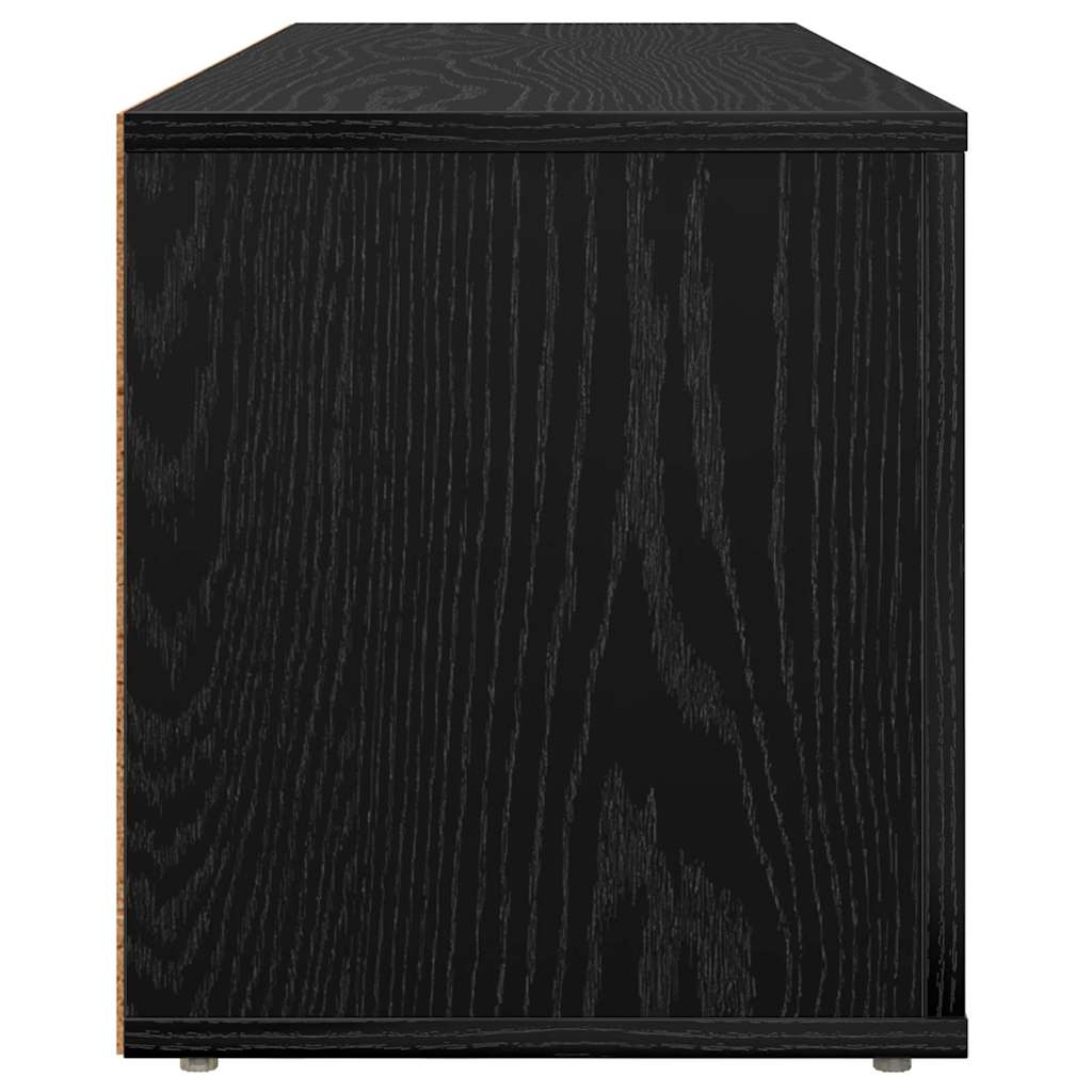 TV Stand Black Oak Effect 100 x 31.5 x 35 cm