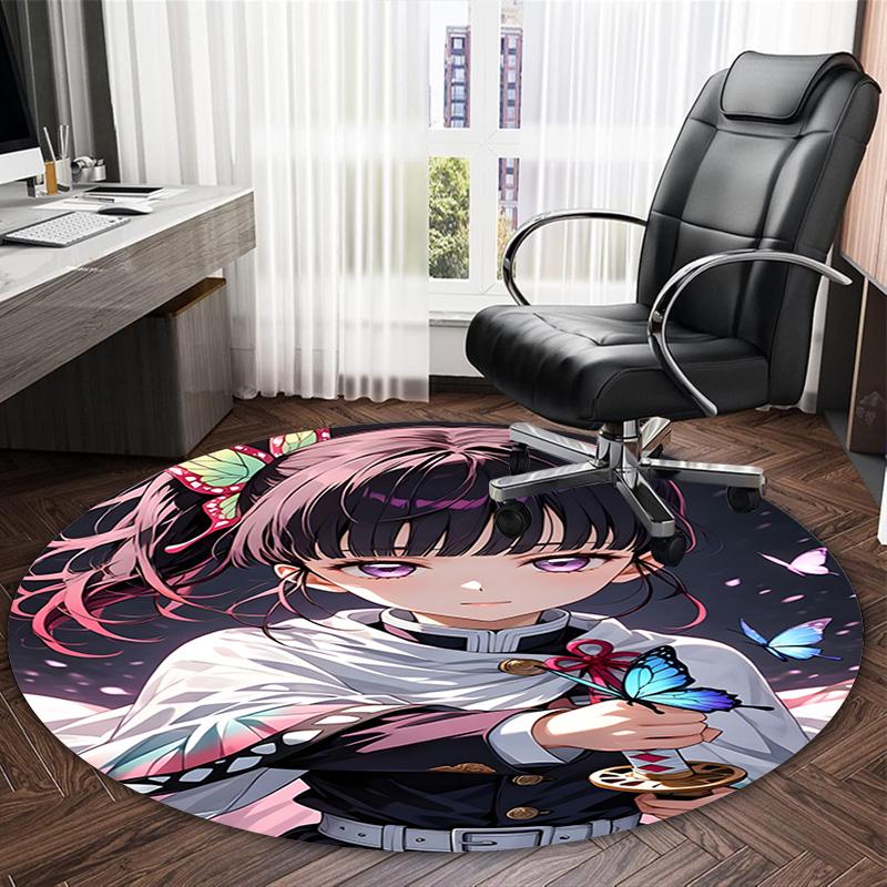 1pc Tsuyuri Kanawo Carpet, Round Rug, Comfortable, Suitable for Entryways, Living Rooms, Office, And Bedrooms, Christmas Decoration