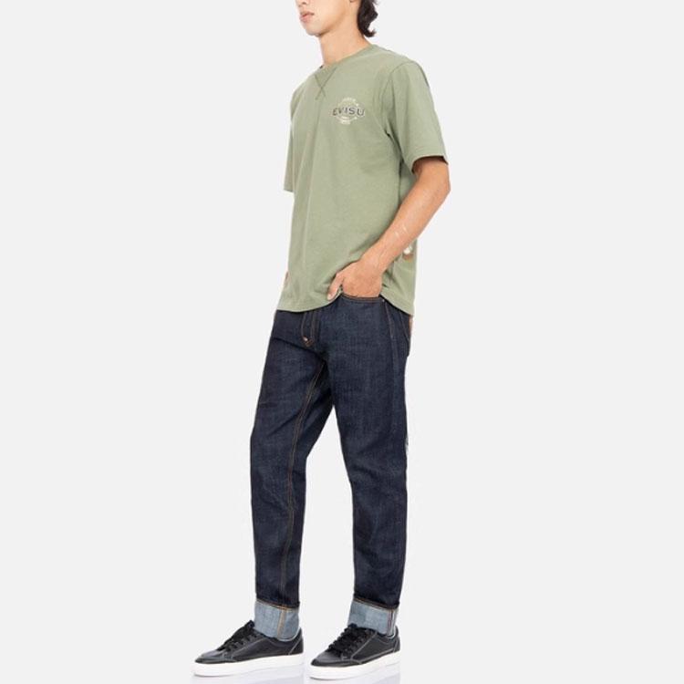 Evisu T-Shirts Men's Crew Neck Moderate Straight Fit 2EAHTM2TS522XXCT