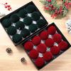 Velvet Flocked Christmas Ball Ornaments - Holiday Tree Decorations