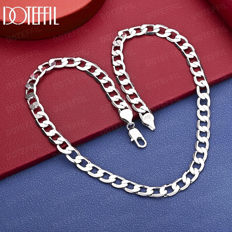 

Ожерелье из стерлингового серебра 925 пробы, 8 мм, 16-30 дюймов, боковая цепочка, свадебная модная бижутерия 40cm