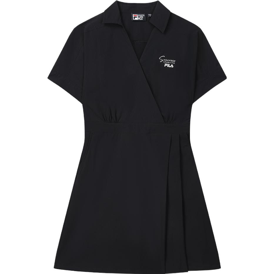 New FILA Short Sleeved Dress Women's Black F11W338311F-BK