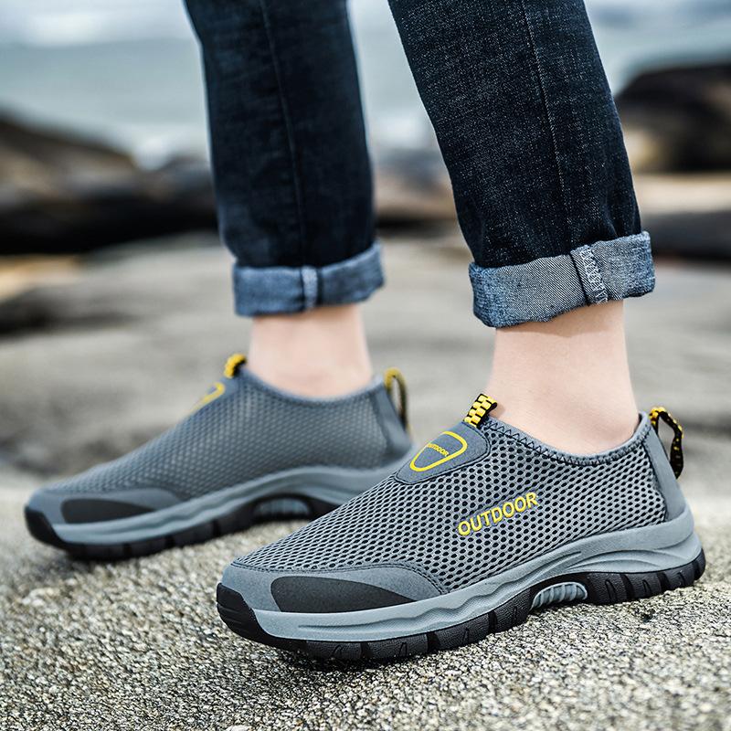 Large Size Men's Shoes Outdoor Fashion Casual Hiking Shoes for Men Mesh Hollow Breathable Sneakers Men Zapatos De Hombre