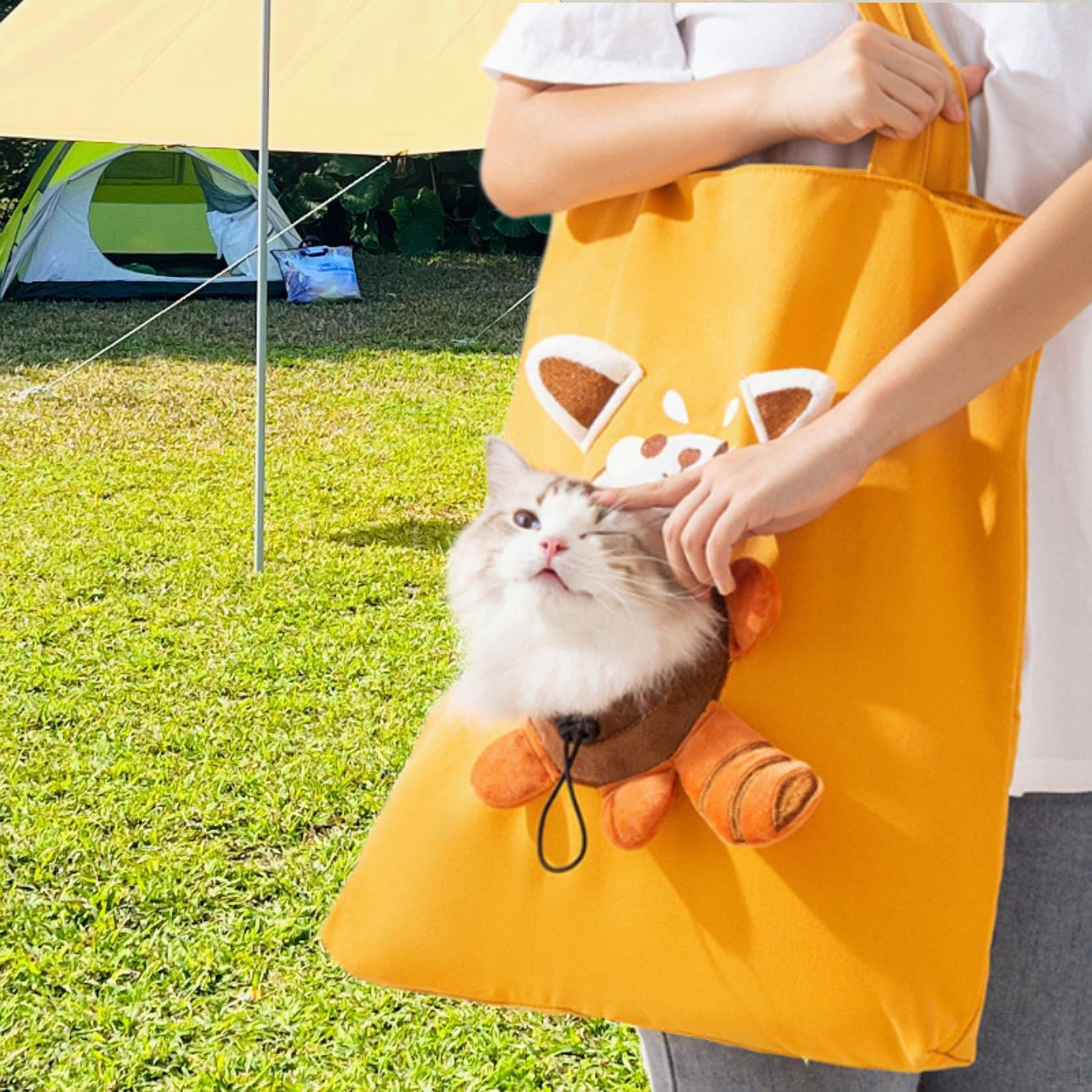 

Dog Cat Shoulder Bag Crossbody Puppy Outdoor Handbag Kitten Travel for Bunny Small, Brown and L