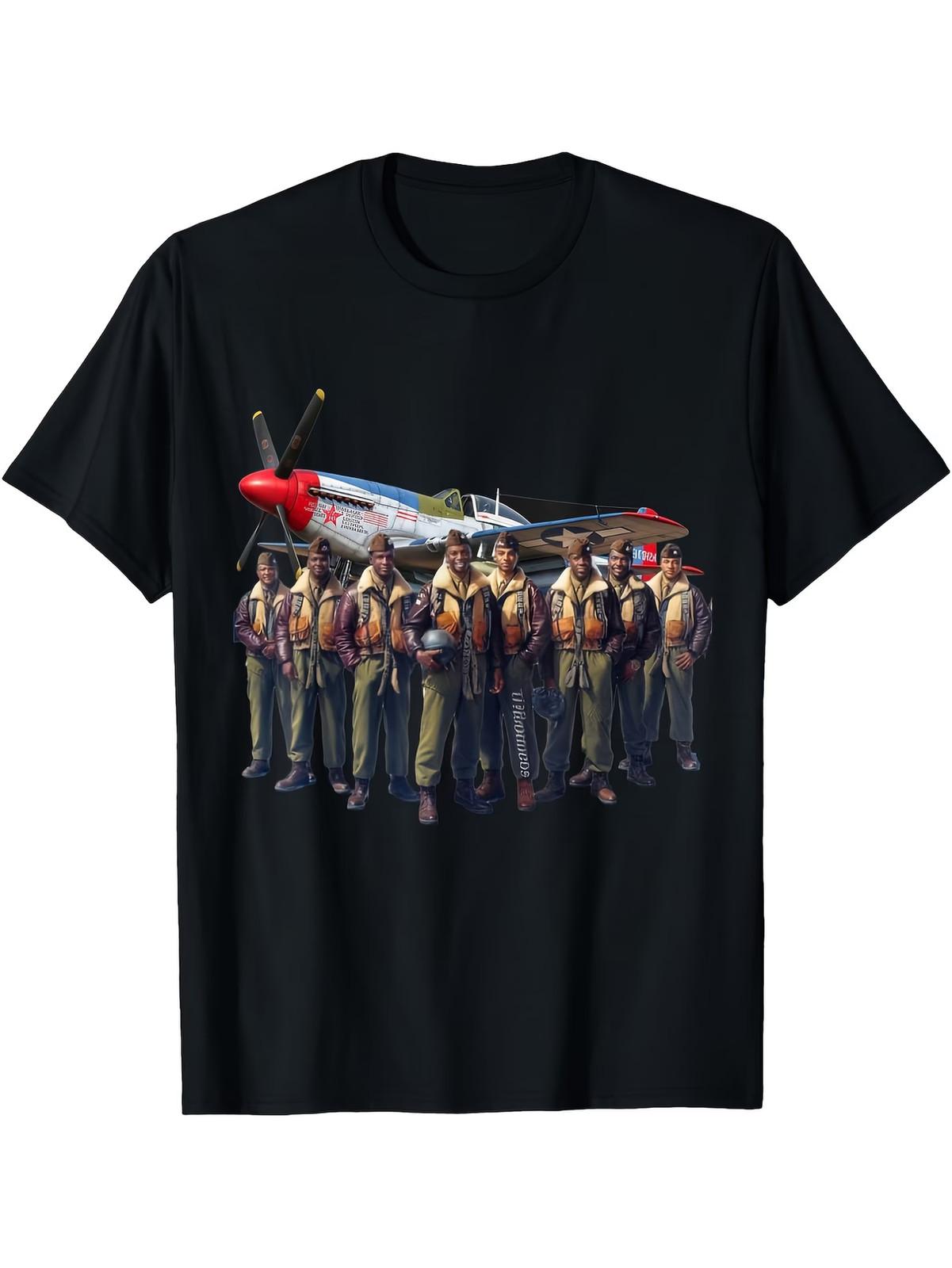 Tuskegee Red Tail Airmen Squadron 332Nd Fighter Group T-Shirt | Casual Crew Neck L