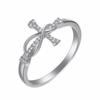 Women's Ring with a Niche Cross Design Inlaid with Zircon, Suitable for the Index Finger, Versatile Plain Band Ring
