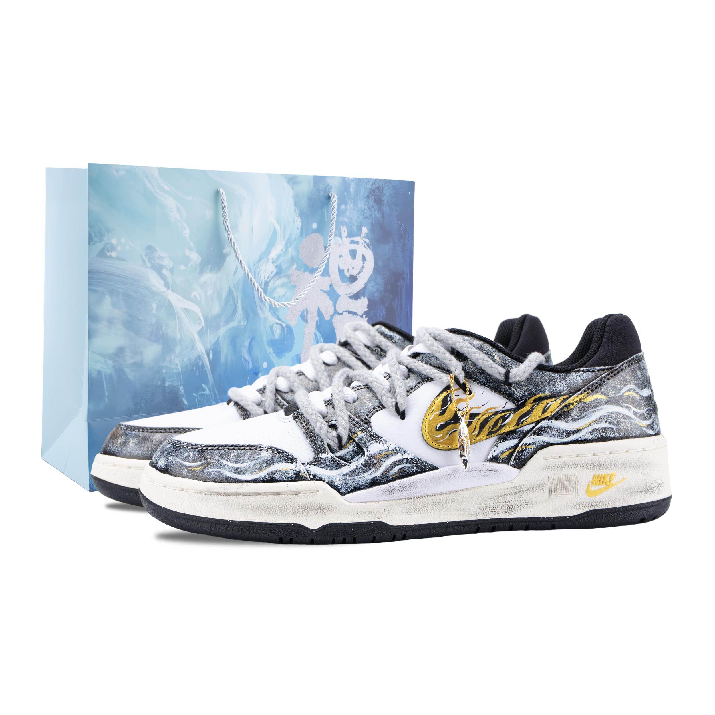 

Nike Full Force Silver Frost 2.0 Low top Skateboard Shoes Unisex Gray Gold FB1362-101(Team836-2.0) 43