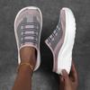 Knitted Mesh Walking Shoes Women Fashion Thick Sole Slippers Lightweight Soft Casual Footwear for Traveling Height-increasing