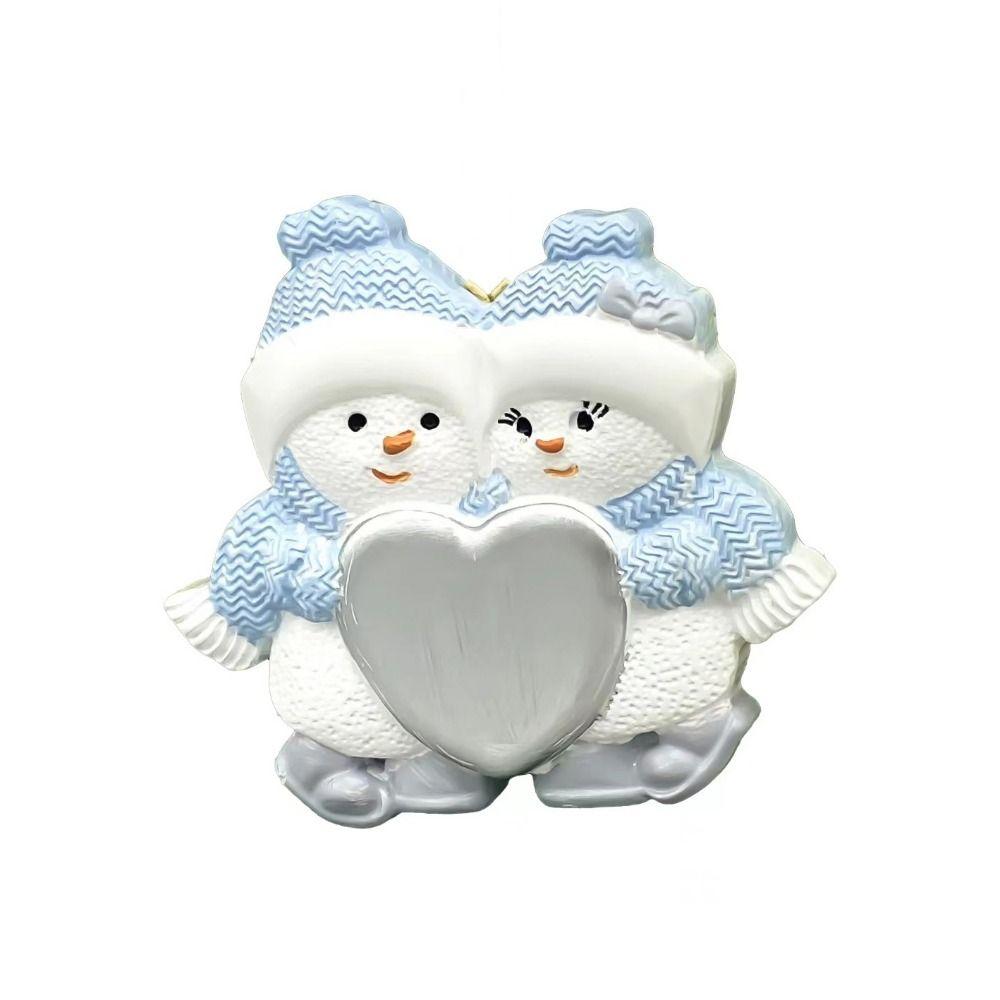 Cartoon Snowman Hanging Ornaments Resin Love DIY Christmas Pendants with Hannging Rope Decorative Snowman Car Pendant