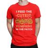 Men's T-Shirts I Feed Cute Pumpkins Novelty Cotton Tees Short Sleeve Halloween T Shirts Round Collar Clothes Printed