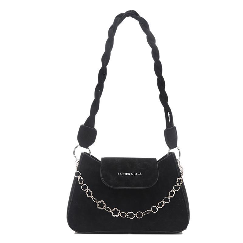 Street Style Small Chain Shoulder Bag With Magnet Closure For Daily Use