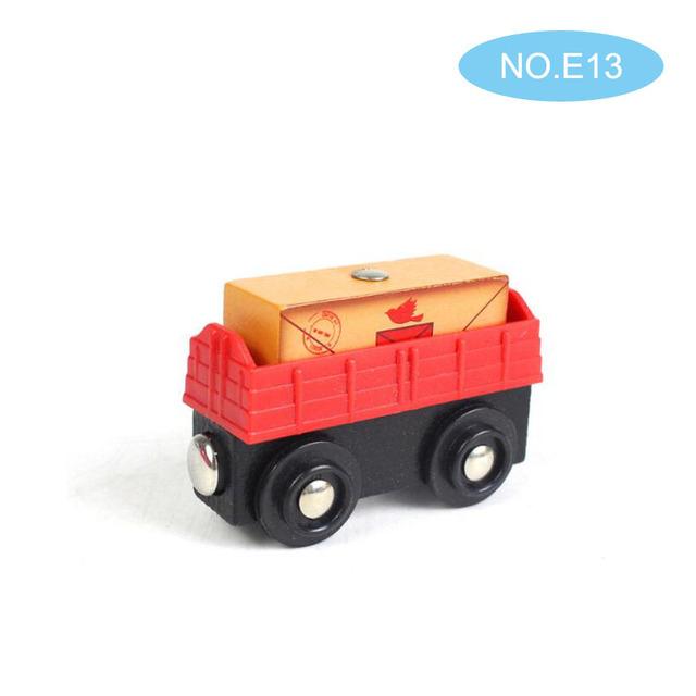 Small Wooden Scene Car Toys Magnetic Train Toy Truck Fit All Kinds Wooden Railway Train Track Children Gifts
