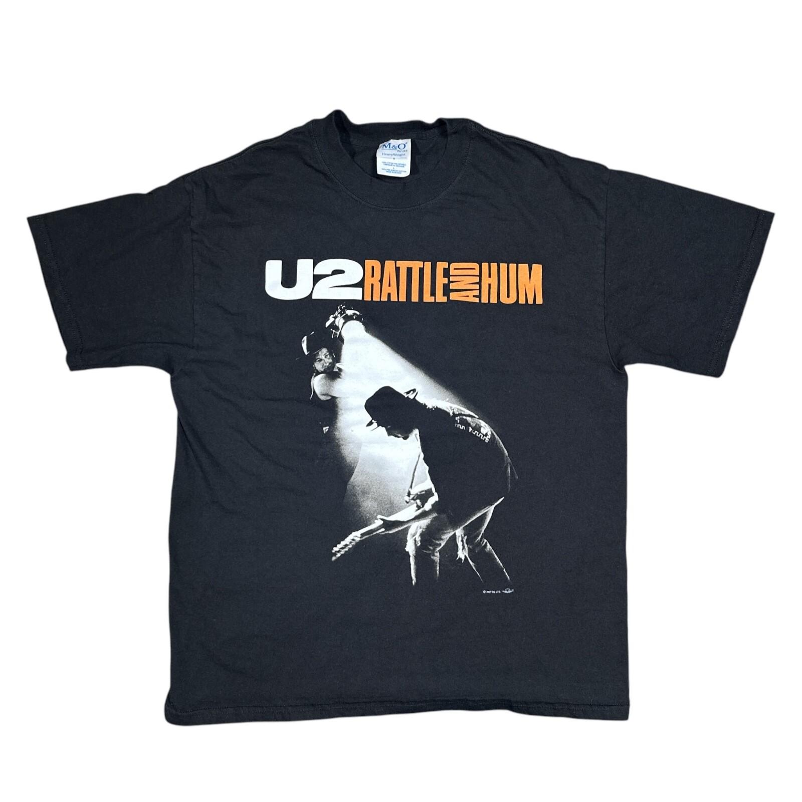 Vintage Y2K U2 Rattle Hum Live Album Music Rock Band T-shirt Mens Large XL