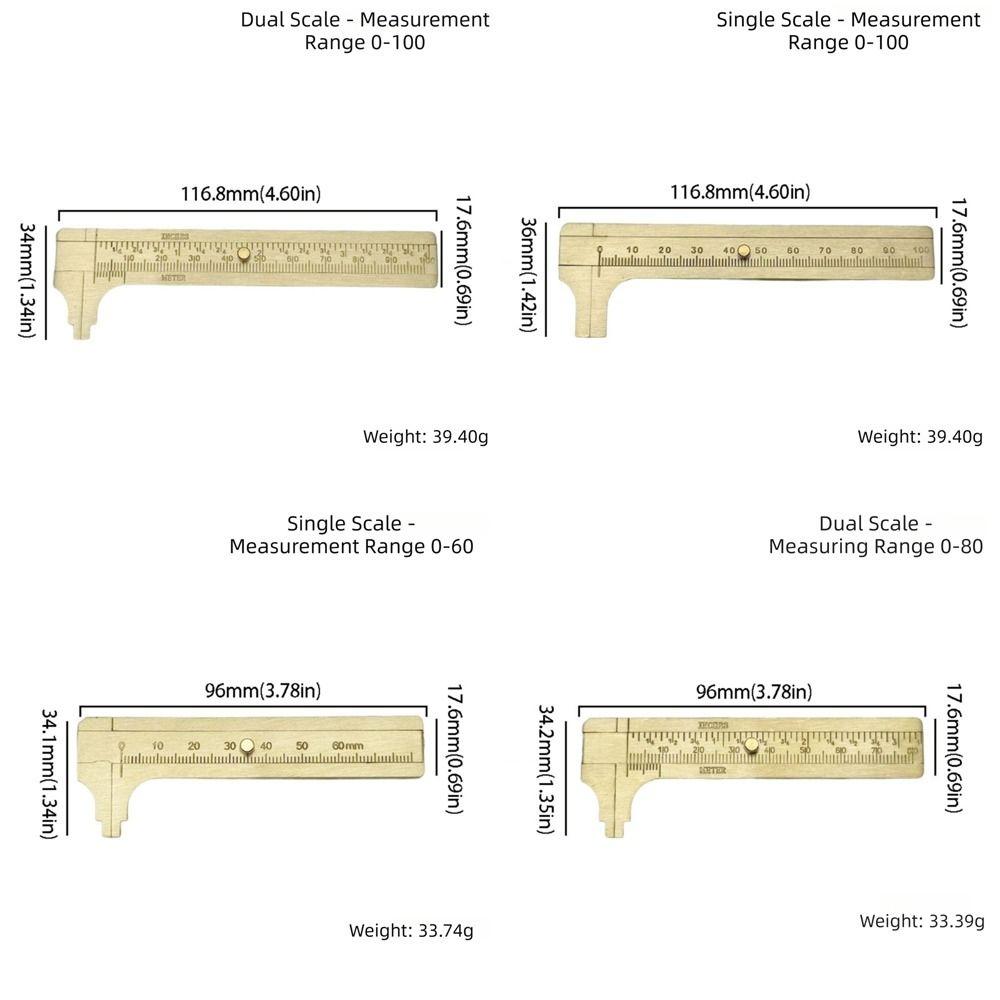 MM Inch Brass Caliper Dual Scale Measuring Tool Precision Measurement Tool Length Measurement