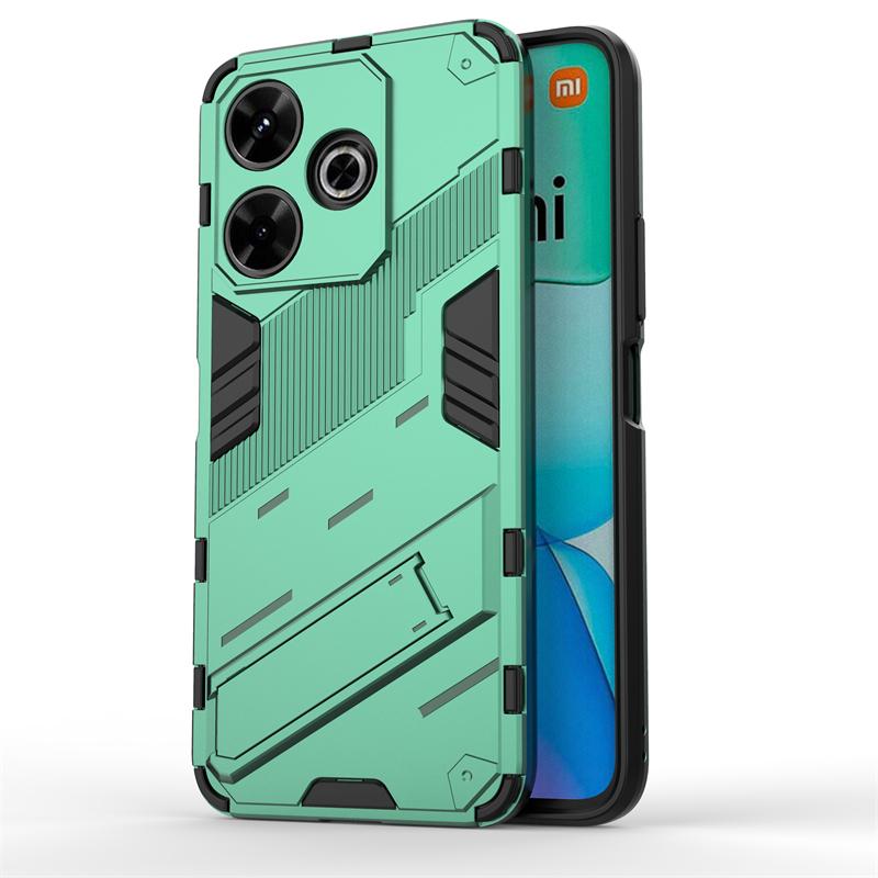 Phone Holder Case For Xiaomi Poco M6 4G Case Bumper Anti-knock Armor Full Back Cover For Poco M6 Case For Poco M6 4G 6.79 inch