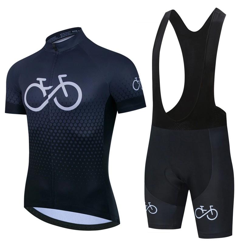 Mens Cycling Jersey Bib Shorts Set Breathable Quick-Dry Performance Wear Mountain Bike Ride
