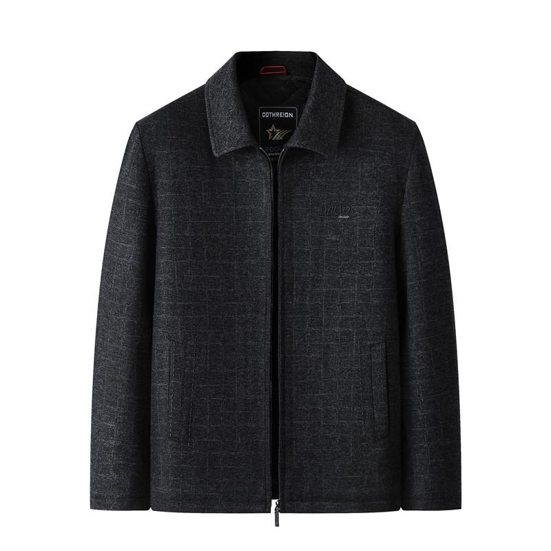 

Woodpecker Men s Plus Size Autumn/Winter Cotton Jacket - Warm, Turn-Down Collar for Middle-Aged & Elderly Dads 180/XL (120-140 kg) чорний/сірий колір