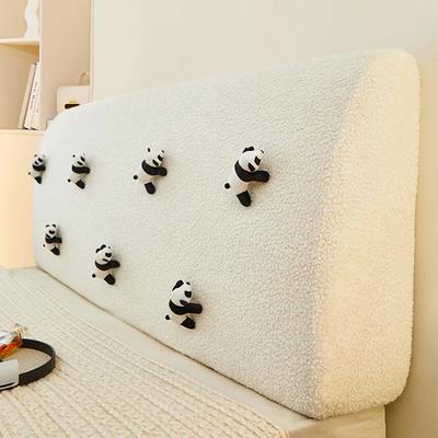 Schmutzabweisende Bett-Rückenlehnen-Abdeckung für Schlafzimmer, verdickte Teddy-Fleece-Kopfteilabdeckung, dehnbare All-inclusive-Stepp-Bettkopfabdeckung