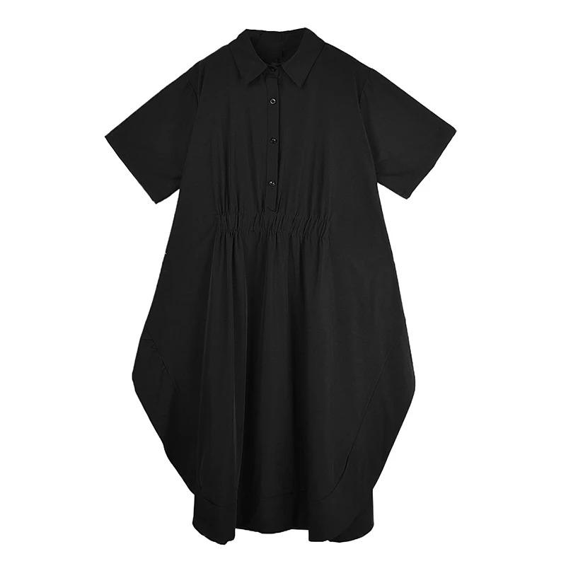 

XITAO Irregular Button Dress GYX1653 One Size чёрный