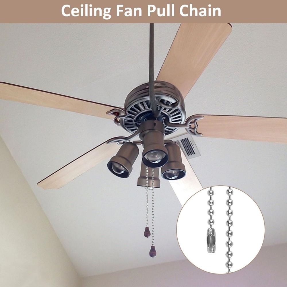 Adjustable Ceiling Fan Pull Chain DIY Fan Pull Chain Extension Bead Link Chain Necklace Hanging