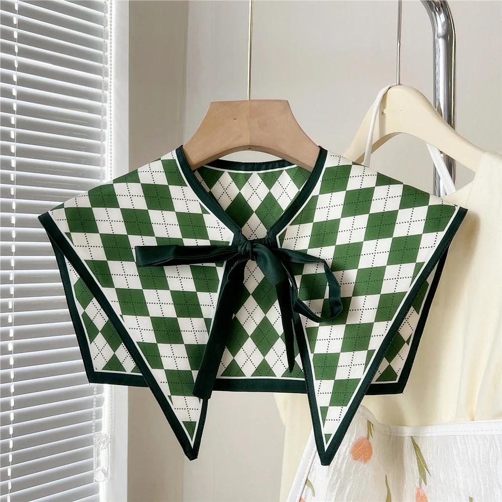 New Design Floral Shawl Fake Collar Women Detachable Collars Big Lapel False Collar Shoulder Wrap Scarf Clothing Accessories