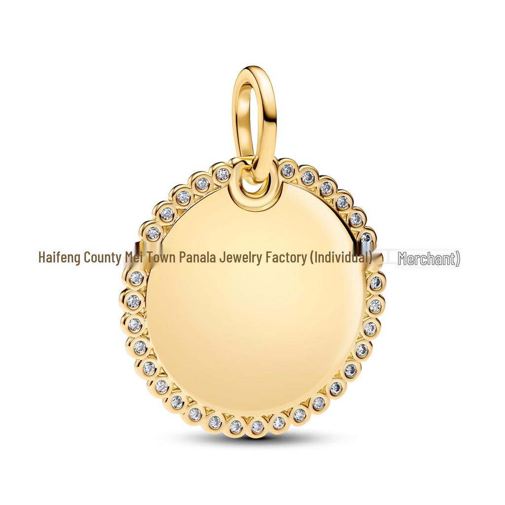 Charm Pan in Rame Bianco Placcato Argento S925 per Braccialetti Fai da Te