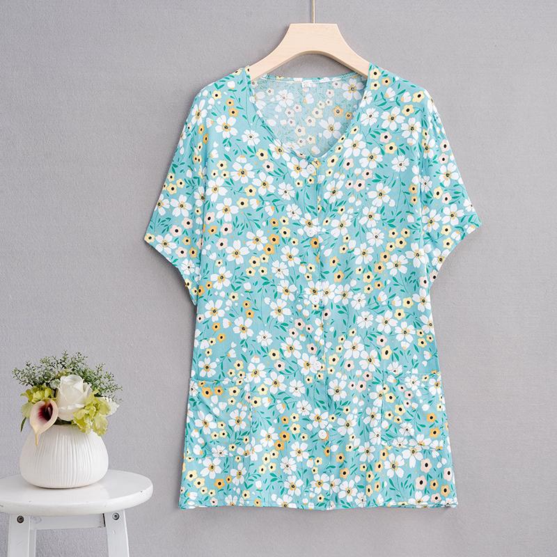 Summer Top Women Cardigan Thin Short Sleeve Plus Size Women's Blouse Summer Loose Vintage Clothes