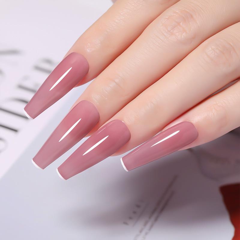 LILY'CUTE Pink Sheer Gel Polish - Ice Sheer Nude & Rose Jelly Gel Series