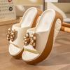 Women Bow Slippers EVA Soft Sole Summer Casual Women Platform Sandals Non-Slip Beach Slippers