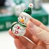 Holiday Miniature Glass Snowman Reindeer Santa Sculpture Tabletop Shelf Decoration For Christmas Display Party Gift