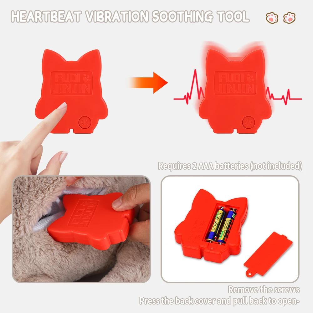 Plüschtier „Mammutwelpe Herzschlag“ für Hunde. Stressabbau und Beruhigungshilfe für Haustiere, Herzschlag-Spielzeug zur Linderung von Hundestress