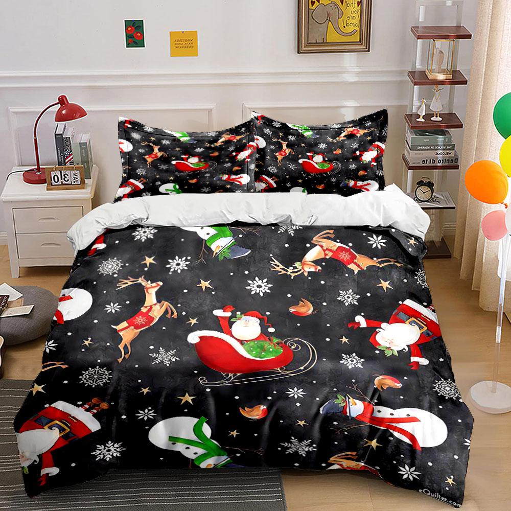Festive Patchwork Pine Design Bedding Duvet Cover Set Duvet Cover Pillowcases (1*Duvet Cover 2*Pillowcases, without duvet insert)