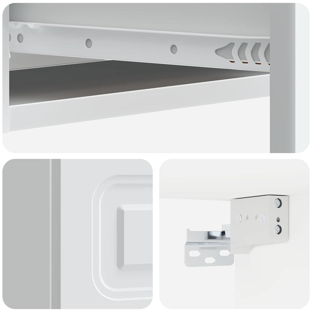 Wall Mounted Side Table White 59 x 34.5 x 17 cm