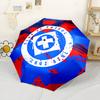 Cruz Azul Football Club Outdoor Automatic Umbrella Compact 8-Rib Lightweight Foldable Design for Outdoor Daily Use Compact Folding Umbrella