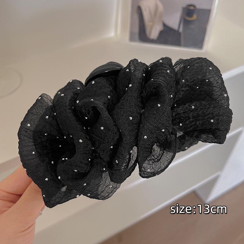 

Краб для волос из сирсакера для женщин Тканевый Блестящий Бант для волос в горошек Роскошные Аксессуары для волос Большая Заколка-бант