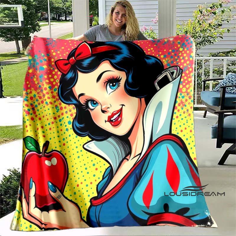 Cartoon Snow White and Seven Dwarfs Blanket, Super Soft Flannel Blanket, Perfect for Travel, Bedding, Sofa Blanket, Birthday Gif