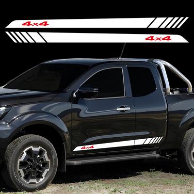 2 Stück 4x4 Racing Sportstreifen Wasserdichte Auto Tür Seitenleiste Aufkleber Vinyl Decal Für Nissan Navara Tuning Dekoration Zubehör
