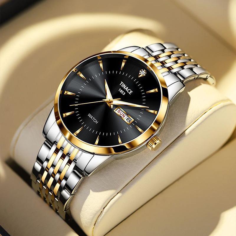 English Dual Calendar Automatic Non-mechanical Watch Men's Glow-in-the-dark Waterproof Business Casual Watch