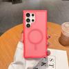 For S24 Ultra Magnetic Skin-feeling Semi-transparent Mobile Phone Case Magsafe Charging Anti-fall and Anti-wear Protective Case