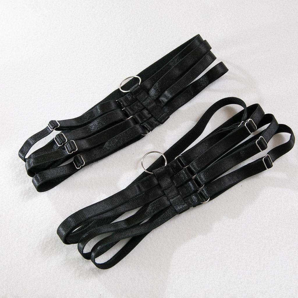 Sexy European & American Cross-Stitched Underwire Lingerie Three-Piece Set