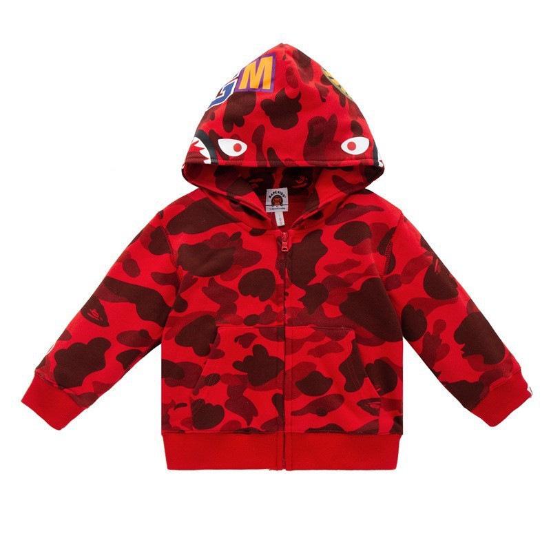 2024 Shark Head 3D Print Hoodie for Men & Kids - Camouflage Zip-Up Sweatshirt