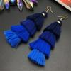 Boho Gradient Ethnic Ear Stud Bohemian Dangle Drop Earrings Multilayer Drop Long Tassel Earrings